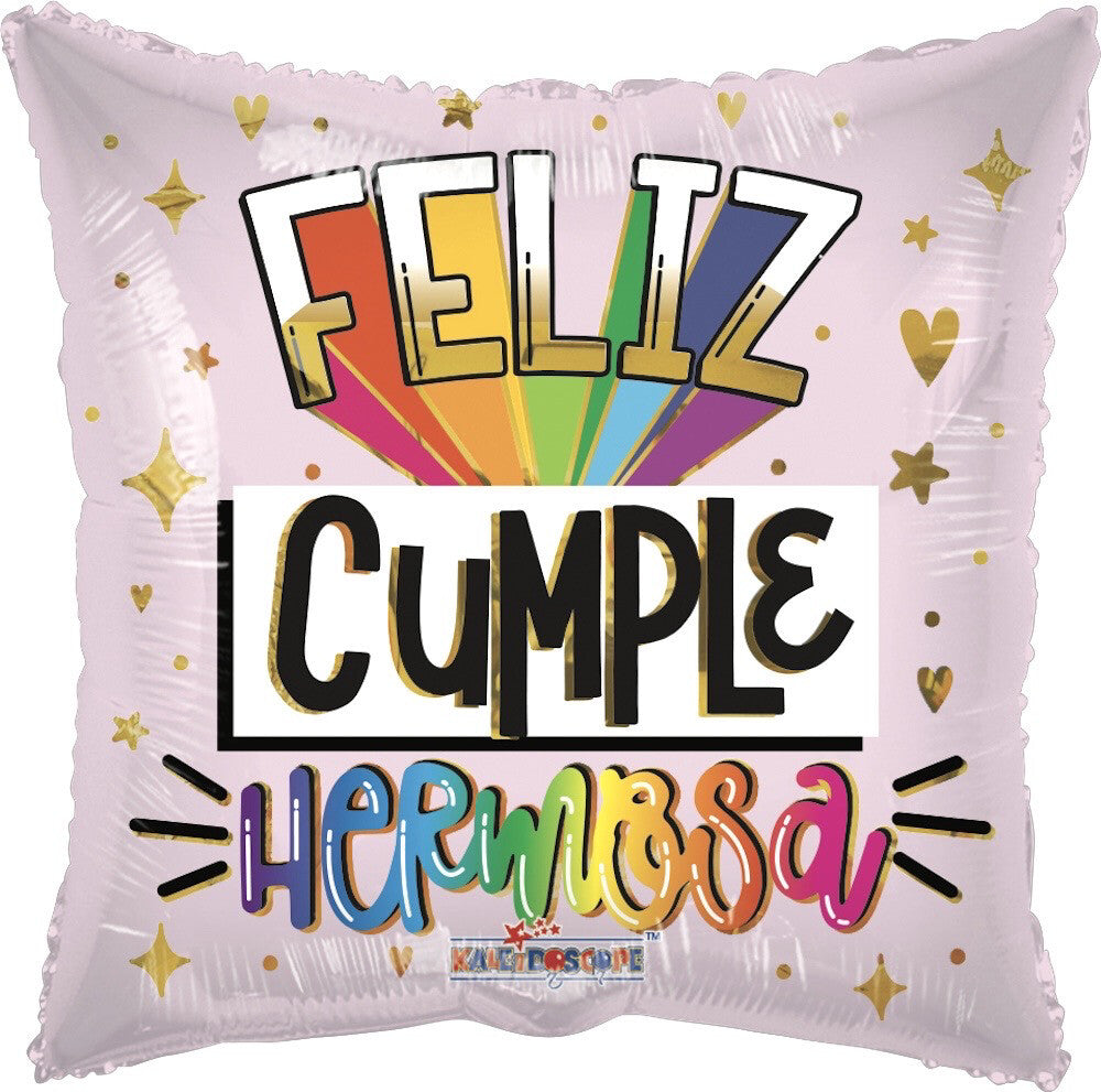 Globo Feliz Cumple Hermosa 18 pulgadas Helio