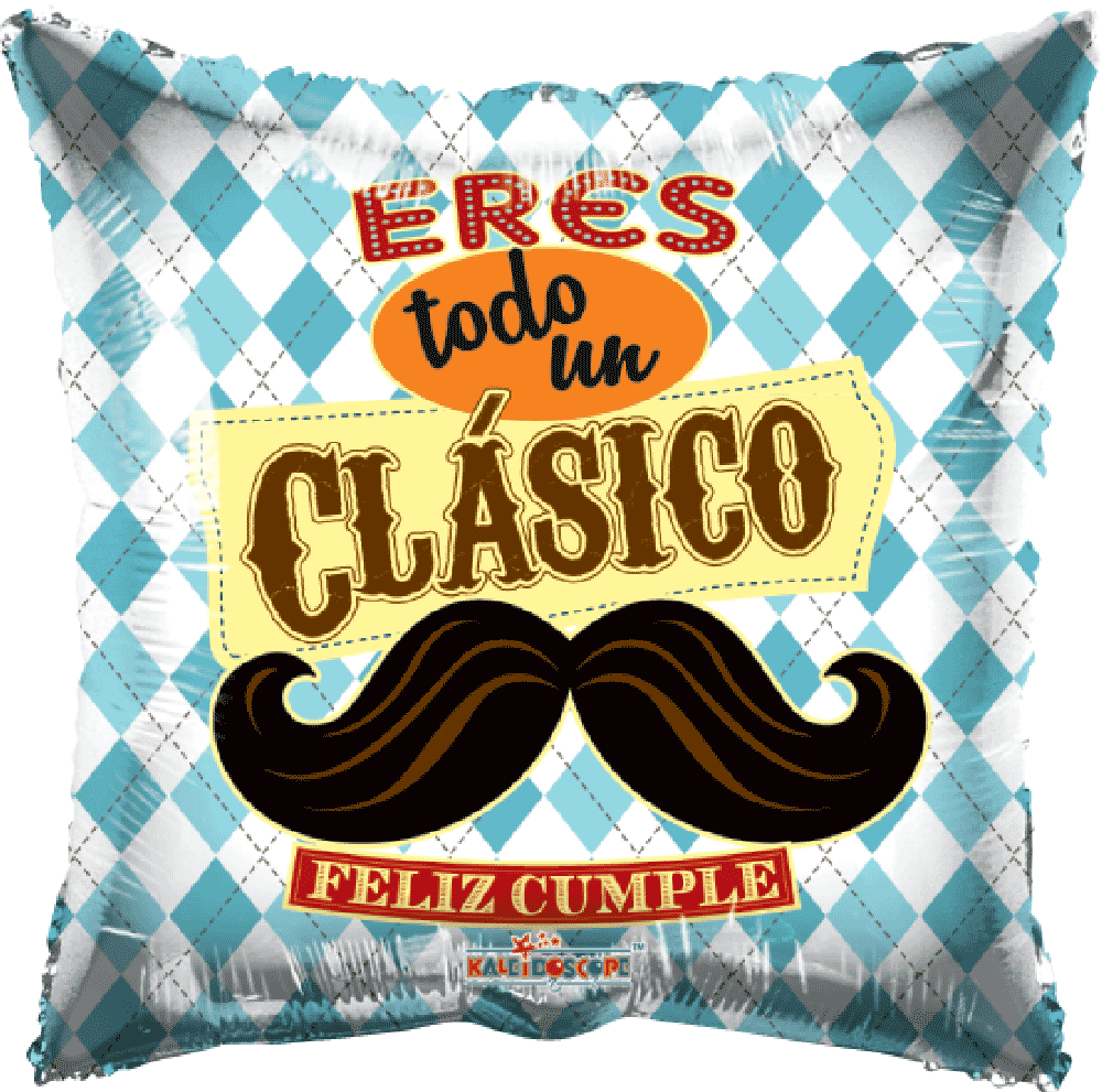 Globo Felicidades Bigotes 18 pulgadas helio