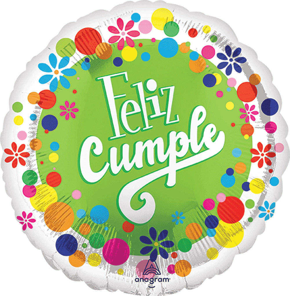 Globo Feliz Cumple 18 pulgadas helio