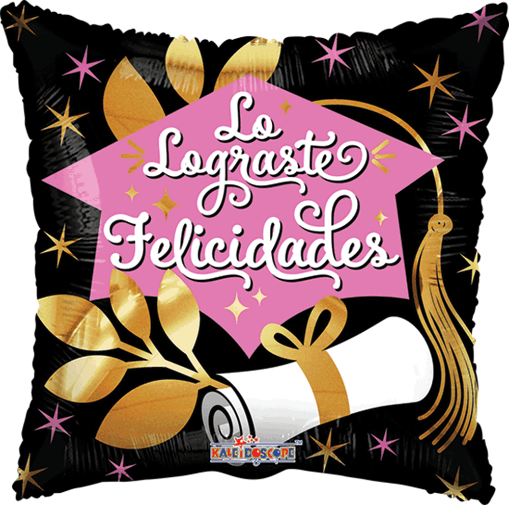 Globo Graduacion LO LOGRASTE GRAD CAP ROSA 18 pulgadas