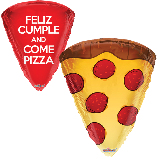 Globo Pizza Feliz Cumpleaños 22 pulgadas helio