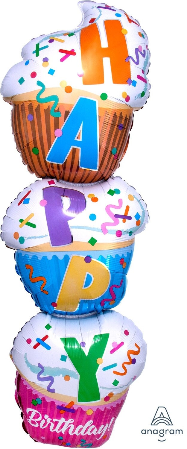 Supershape Birthday Balloon Cupcakes