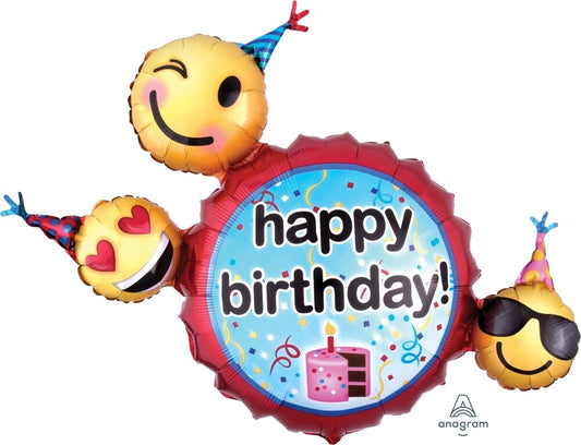 Globo Cumpleaños Emoticon Supershape Helio