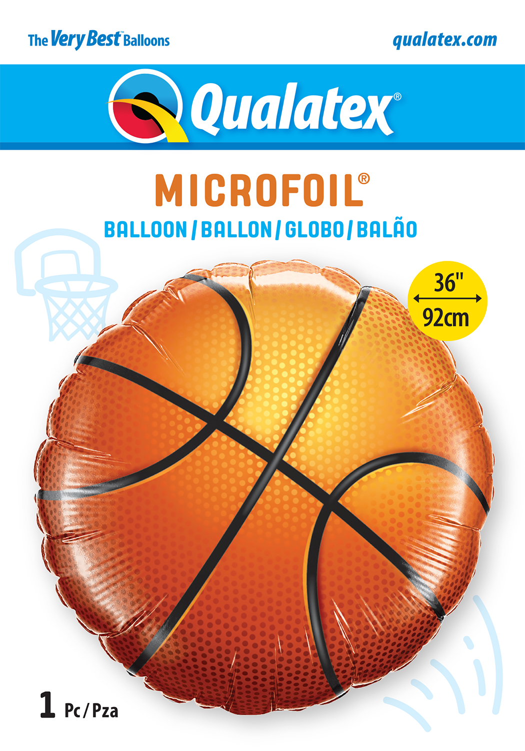 Globo Balon Basket Ball Qualatex Supershape Helio