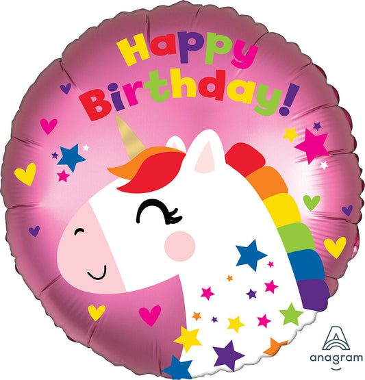 Happy Birthday Unicorn Balloon 18 inches Helium