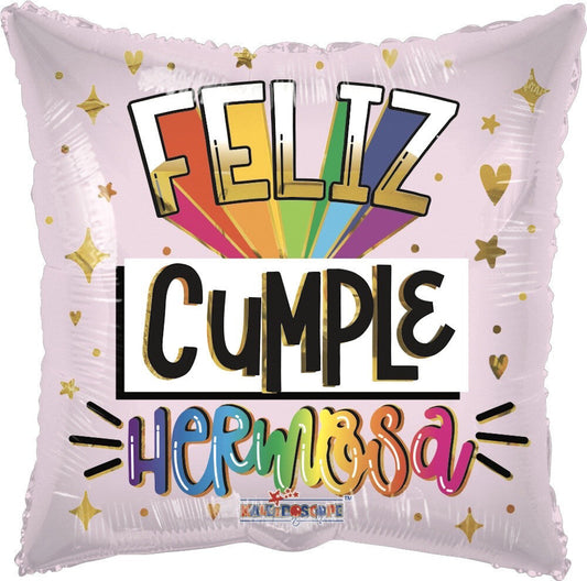 Globo Feliz Cumple Hermosa 18 pulgadas Helio