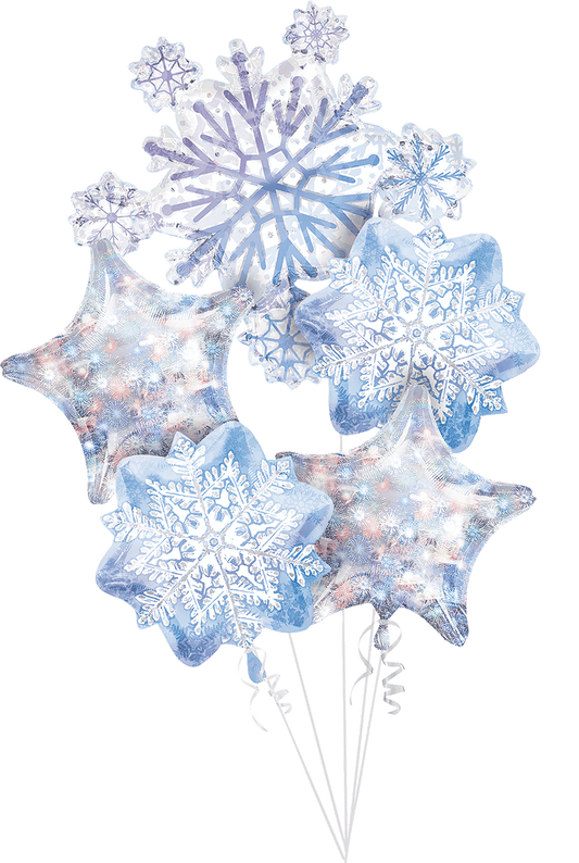 Bouquet de Globos Copos de Nieve 5 pzas Helio