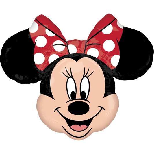 Globo Cabeza Minnie Mouse Moño Rojo Supershape