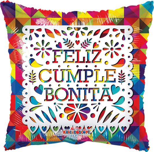 Globo Cumpleaños Feliz Cumple Bonita 18 pulgadas Helio