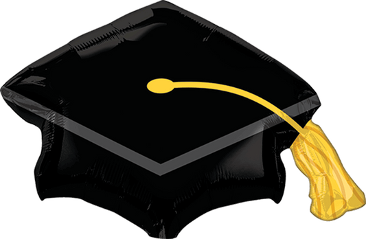 Globo de graduacion BLACK GRAD CAP Supershape helio