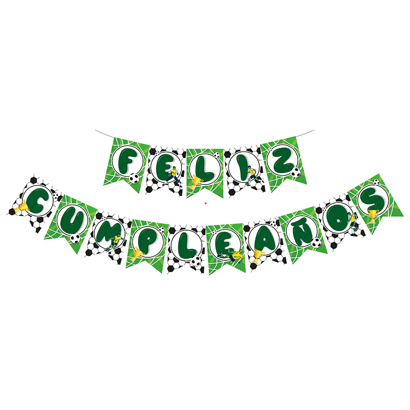 Bánner Feliz Cumpleaños Fútbol Letras Verdes