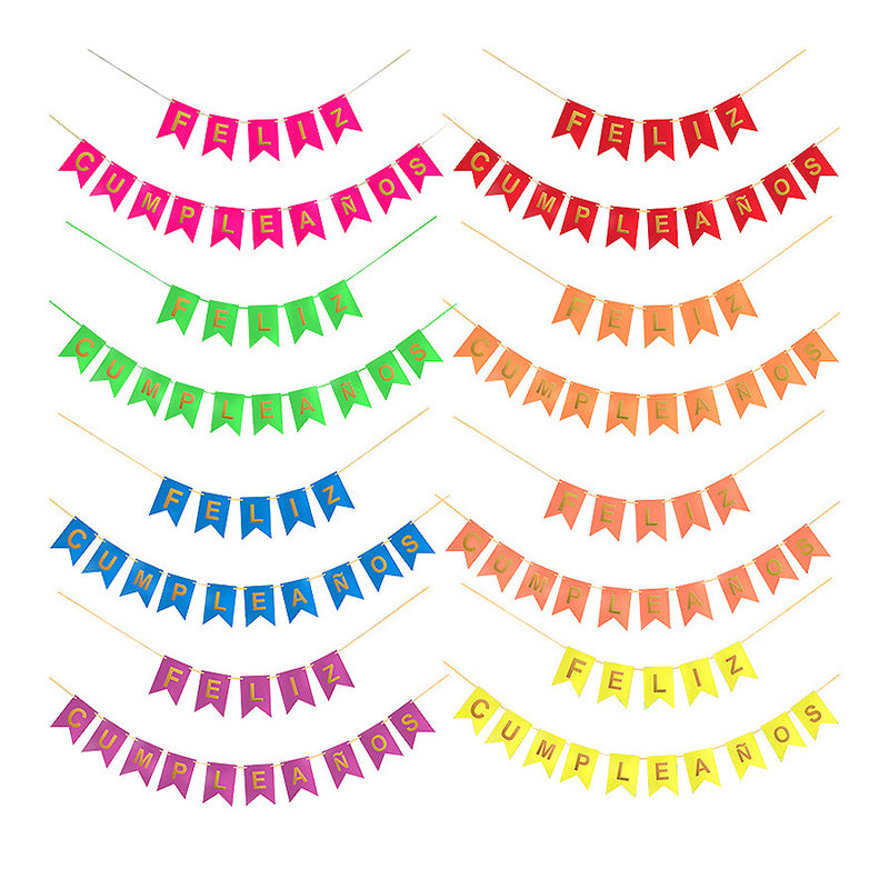 Banners Fluorescente - Feliz Cumpleaños