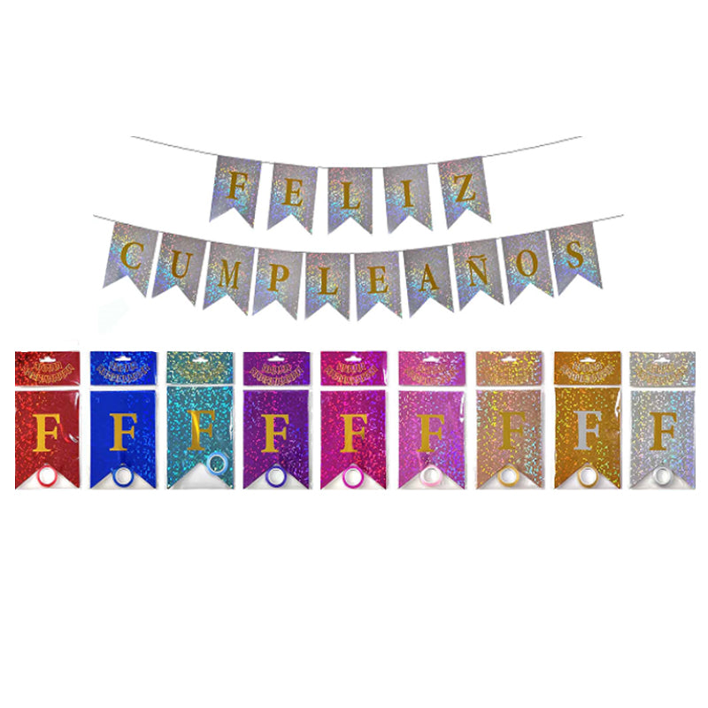 Banners Mini Destellos - Feliz Cumpleaños