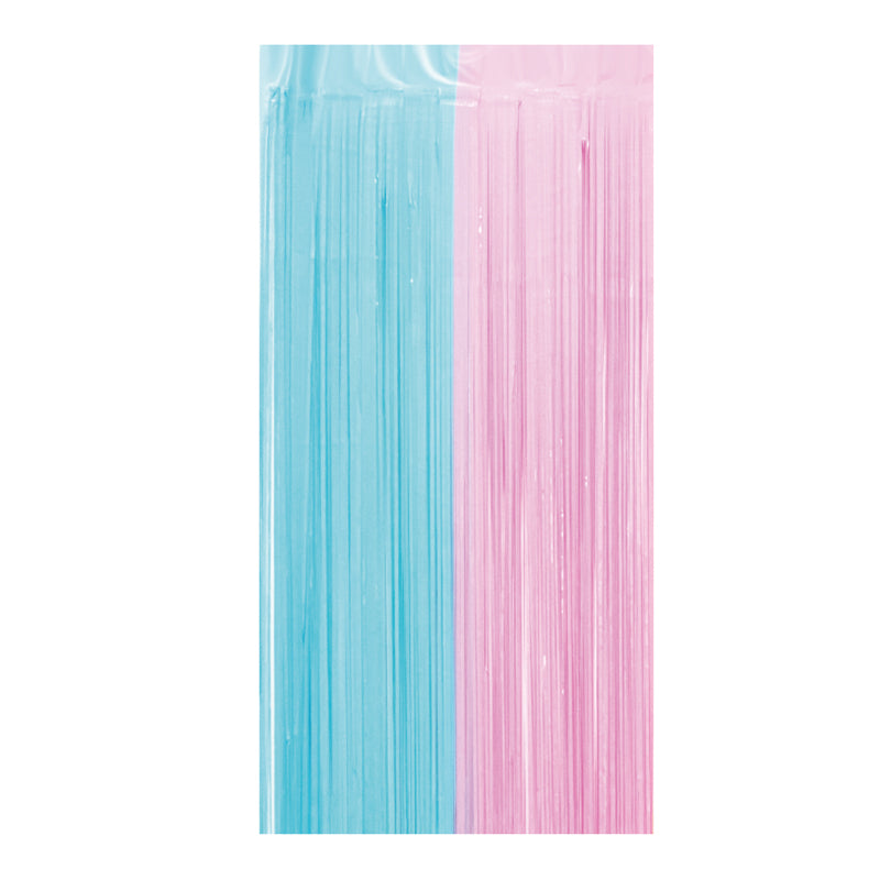 Cortina Rosa y Azul Macarron