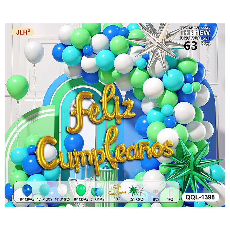 Kit Fiesta Verde y Aqua con Estrellas