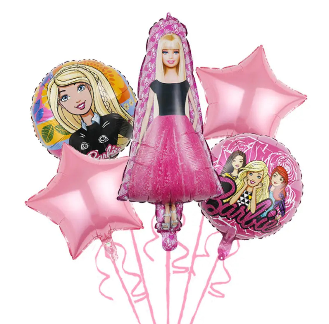 Kit de globos económico Barbie 5 Pzas