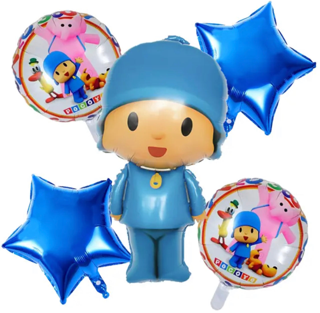 Kit de Cumpleaños Globos pocoyo económico 5 Pzas