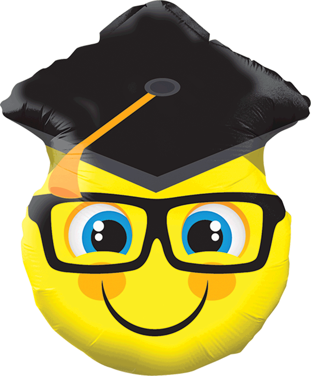 Globo Graduacion Smiley With Grad Cap 22 pulgadas