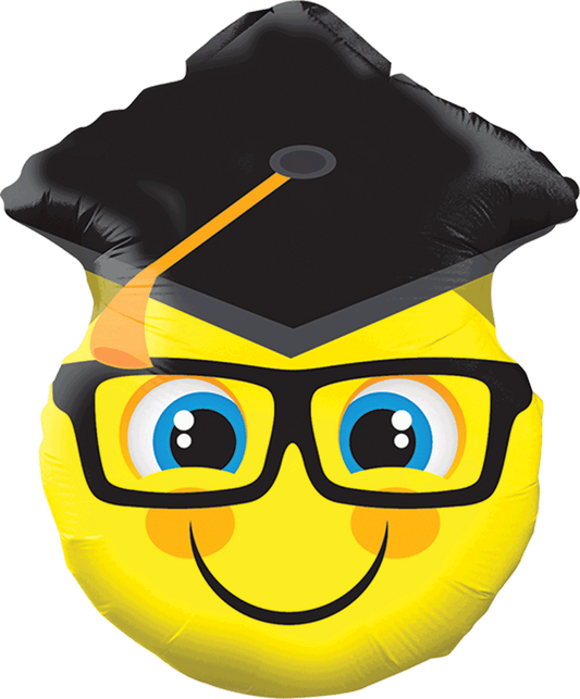 Globo Graduacion Smiley With Grad Cap 22 pulgadas